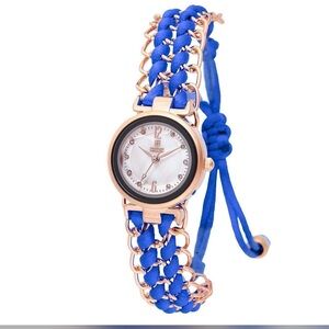 NIB Montres Prestige Bracelet Women's Watch - 25mm, Blue Rose Gold